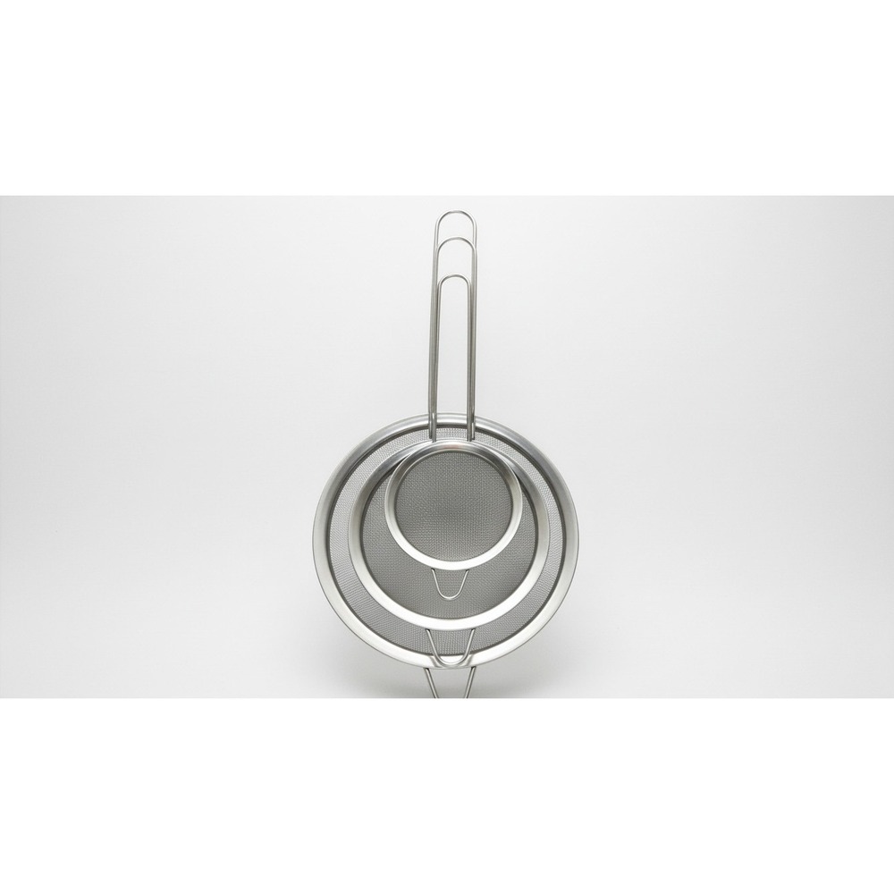 Core Kitchen Fine Mesh Strainer Set Unisex OS Silver Stainless Steel 3pc 15168